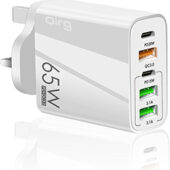Qirg UK USB Charger Block 20W, 6.6A 2 USB C 3 USB A Ports Plug for England Ireland Scotland British Irish London Hong Kong Type G Adapter