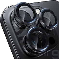 Qirg Camera Lens Protector for iPhone 16 Pro/iPhone 16 Pro Max , HD Tempered Metal Glass Camera Screen Protector Cover Film Accessories-Black