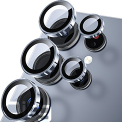 Qirg (3+2PCS) Camera Lens Protector for Samsung Galaxy S25 Ultra 5G, 9H Tempered Glass Camera Cover Screen Protector Metal Individual Ring [Installation Tray][Removal tool][Case Friendly]- Phantom Blue