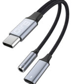 USB Type-C to 3.5mm headphone and charger adapter compatible with iPhone 16 15,Galaxy S25 S24 S23 S22&Other Type-c Phone
