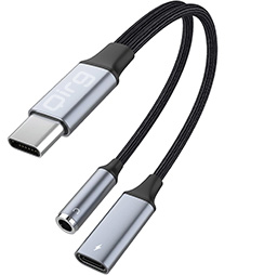 USB Type-C to 3.5mm headphone and charger adapter compatible with iPhone 16 15,Galaxy S25 S24 S23 S22&Other Type-c Phone