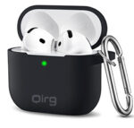 Qirg Compatible with AirPods 4 Case, Soft Silicone Full Protective Case Cover for Apple AirPods 4 Cases with Keychain,Compatible with AirPods 4th Generation Case Accessories for Women Men, Blue