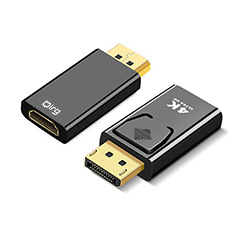 2Pcs DisplayPort to HDMI-Compatible Adapter Converter 4K Display Port Male DP to HDMI Female HD TV Cable Adapter Video Audio for PC TV Projector
