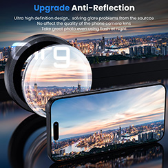 Qirg Camera Lens Protector for iPhone 16 Pro/iPhone 16 Pro Max , HD Tempered Metal Glass Camera Screen Protector Cover Film Accessories-Black