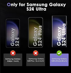 2 Pack Privacy Screen Protector for Samsung Galaxy S24 Ultra,Support Fingerprint Unlock High hardness Tempered Glass Film,Anti-Scratch Case Friendly