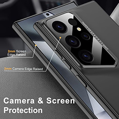 Qirg For Samsung Galaxy S25 Ultra Case,Ultra Thin Hard PC Sports Car Design, Shockproof Dust/Drop Proof Full Body Protection Durable Anti-Slip Grip Cover for Samsung Galaxy S25 Ultra(Black)