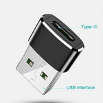 USB A male to USB type C Charger Adapter Cables (1 Pack，Black)