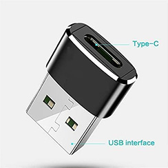 USB A male to USB type C Charger Adapter Cables (1 Pack，Black)