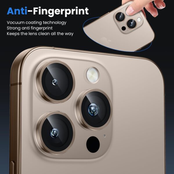 Camera Lens Protector for iPhone 16 Pro/iPhone 16 Pro Max , HD Tempered Metal Glass Camera Screen Protector Cover Film Accessories-Bronze