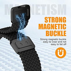 Magnetic Braided Stretchy Loop - Compatible with Apple Watch Band 42mm 46mm 40mm 41mm 44mm 45mm 38mm Ultra/2 49mm Women Men,Elastic Woven Fabric Nylon Strap for iWatch Ultra Series 10 9 8 7 6 5 4 3 SE