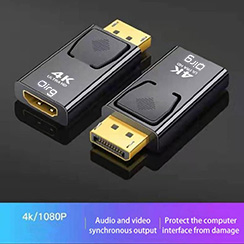2Pcs DisplayPort to HDMI-Compatible Adapter Converter 4K Display Port Male DP to HDMI Female HD TV Cable Adapter Video Audio for PC TV Projector
