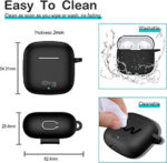 Qirg Case for Huawei Freebuds SE 3 / Se 2 Gen Protective Silicone Case with Keychain Cover (Black)