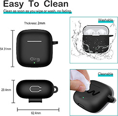 Qirg Case for Huawei Freebuds SE 3 / Se 2 Gen Protective Silicone Case with Keychain Cover (Black)