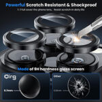 Qirg Camera Lens Protector for iPhone 16 Pro/iPhone 16 Pro Max , HD Tempered Metal Glass Camera Screen Protector Cover Film Accessories-Black