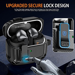 Qirg Compatible with Samsung Galaxy Buds 3 Case & Galaxy Buds 3 Pro Case,Full Body Shockproof Hard Shell Protection Design,with Secure Lock Clip