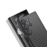 Qirg Carbon Fiber Texture Ultra Light Ultra Thin Protective Case Cover for Samsung Galaxy S24 Ultra (Black)
