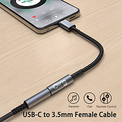 Qirg 3.5mm Audio Adapter Cables USB Type C to 3.5mm Female Headphone Jack Adapter, USB C to Aux Audio Dongle Cable Cord Compatible with iPhone 16, 15 Samsung Galaxy S25 S24 S23 and More