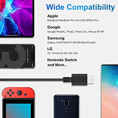 65W 45W USB C Charger for Lenovo ThinkPad Yoga HP Chromebook Power Supply for Dell Latitude XPS Huawei Laptop PC Type C Charger Adapter for MacBook Pro Air Asus Acer Samsung Google