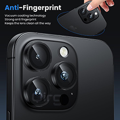 Qirg Camera Lens Protector for iPhone 16 Pro/iPhone 16 Pro Max , HD Tempered Metal Glass Camera Screen Protector Cover Film Accessories-Black