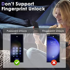 2 Pack Privacy Screen Protector for Samsung Galaxy S24 Ultra,Support Fingerprint Unlock High hardness Tempered Glass Film,Anti-Scratch Case Friendly