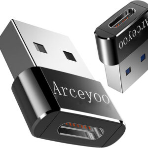 USB A male to USB type C Charger Adapter Cables (1 Pack,Black)