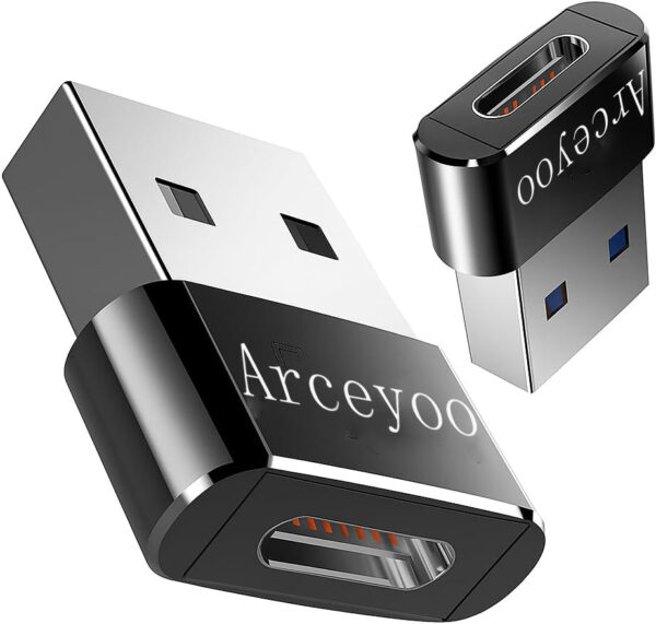 USB A male to USB type C Charger Adapter Cables (1 Pack，Black)