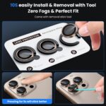 Camera Lens Protector for iPhone 16 Pro/iPhone 16 Pro Max , HD Tempered Metal Glass Camera Screen Protector Cover Film Accessories-Bronze