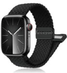 Magnetic Braided Stretchy Loop - Compatible with Apple Watch Band 42mm 46mm 40mm 41mm 44mm 45mm 38mm Ultra/2 49mm Women Men,Elastic Woven Fabric Nylon Strap for iWatch Ultra Series 10 9 8 7 6 5 4 3 SE