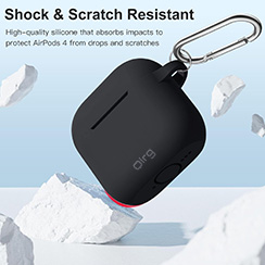 Qirg Compatible with AirPods 4 Case, Soft Silicone Full Protective Case Cover for Apple AirPods 4 Cases with Keychain,Compatible with AirPods 4th Generation Case Accessories for Women Men, Blue