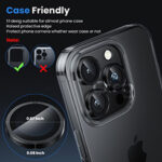Qirg Camera Lens Protector for iPhone 16 Pro/iPhone 16 Pro Max , HD Tempered Metal Glass Camera Screen Protector Cover Film Accessories-Black