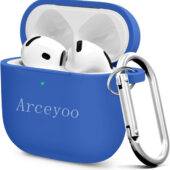 Qirg Compatible with AirPods 4 Case, Soft Silicone Full Protective Case Cover for Apple AirPods 4 Cases with Keychain,Compatible with AirPods 4th Generation Case Accessories for Women Men, Blue