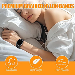 Magnetic Braided Stretchy Loop - Compatible with Apple Watch Band 42mm 46mm 40mm 41mm 44mm 45mm 38mm Ultra/2 49mm Women Men,Elastic Woven Fabric Nylon Strap for iWatch Ultra Series 10 9 8 7 6 5 4 3 SE