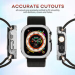Case 49mm Fit for Apple Watch Ultra 2 & 1 49mm Case, Shockproof Soft Bumper + Anti-Scratch Hard Protector, Heavy-Duty Military Style Armor Cover for iWatch 49mm Strap Accessories-Silver