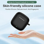 Qirg Case for Huawei Freebuds SE 3 / Se 2 Gen Protective Silicone Case with Keychain Cover (Black)