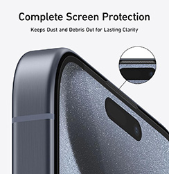 Qirg 2 Pack iPhone 16 Pro Max Screen Protector [9H+ Aerospace Tempered Glass＆ One-Step Installation] Full Coverage Fit Bubble Free Top-Notch Protection