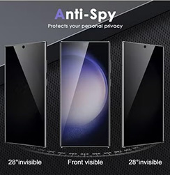 2 Pack Privacy Screen Protector for Samsung Galaxy S24 Ultra,Support Fingerprint Unlock High hardness Tempered Glass Film,Anti-Scratch Case Friendly