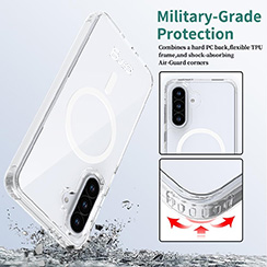 Qirg for Samsung Galaxy A36/A56 Case Clear [Not Yellowing] [Anti-Drop and Shockproof] [Compatible with MagSafe Magnetic] Slim Phone Cover for Samsung A36/A56 5G (Clear)