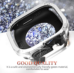 Case 49mm Fit for Apple Watch Ultra 2 & 1 49mm Case, Shockproof Soft Bumper + Anti-Scratch Hard Protector, Heavy-Duty Military Style Armor Cover for iWatch 49mm Strap Accessories-Silver