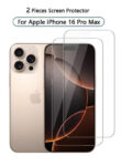 2 Pack iPhone 16 Pro Max Screen Protector [9H+ Aerospace Tempered Glass＆ One-Step Installation] Full Coverage Fit Bubble Free Top-Notch Protection