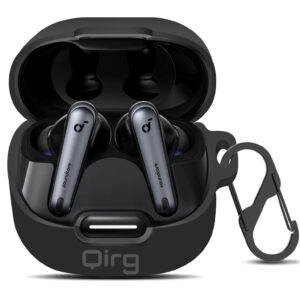 Soft Silicone Shockproof Protective Case Skin for Soundcore Liberty 4 NC Wireless Earbuds (Black)