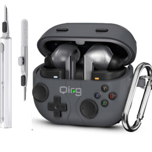 Game Cases for Samsung Galaxy Buds 3 Case & Galaxy Buds 3 Pro Case, Soft Silicone Game Player Design with 3D Button Cases Cover for Samsung Buds Pro 3 with Cleaner Kit - Dark Gray (Copy)