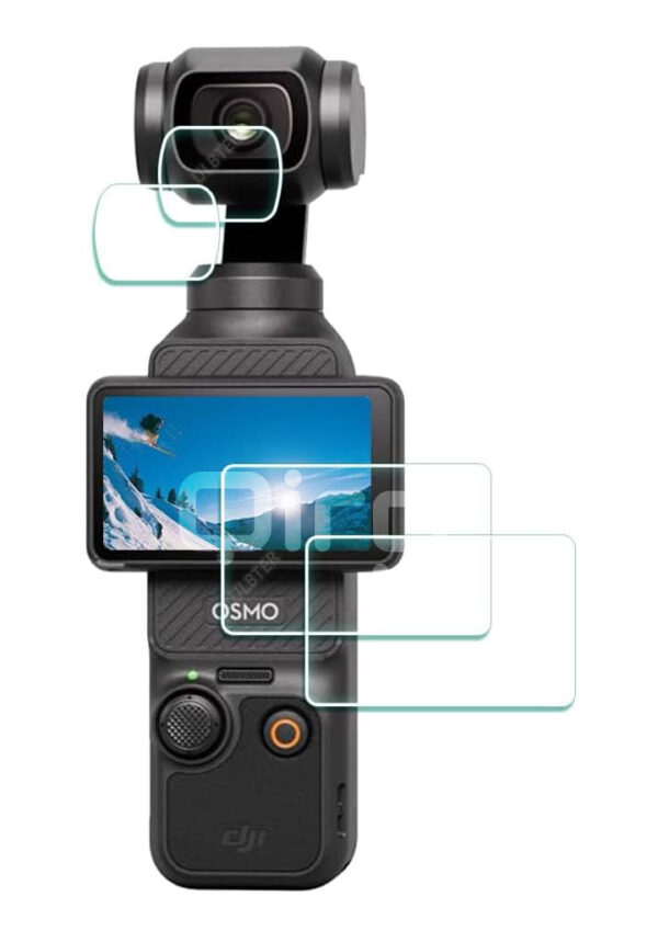 2 Pack Screen Protector DJI Osmo Pocket 3, Osmo Pocket 3 Lens Protector for DJI Osmo Pocket 3 Accessories with Tempered Glass LCD Display Film, Ultra HD, 9H Hardness, Scratch Resistant