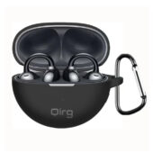 Soft Silicone Protective Cover Compatible with Huawei FreeClip, Protective Skin Case with Carabiner (Black)