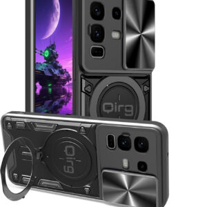 Armor Case for Infinix Note 50 S, Lens Push Window, Military Grade Shockproof Protective Cover with Kickstand for Infinix Note 50 S-Black