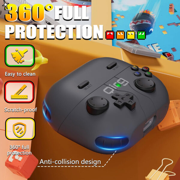 Game Cases for Samsung Galaxy Buds 3 Case & Galaxy Buds 3 Pro Case, Soft Silicone Game Player Design with 3D Button Cases Cover for Samsung Buds Pro 3 with Cleaner Kit - Dark Gray (Copy)