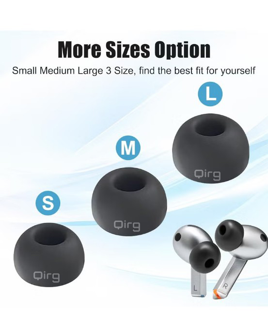 Ear Tips for Samsung Galaxy Buds Pro 3 - Silicone Earbuds for Samsung Buds Pro 3, Compatible with Samsung Galaxy Buds Pro Replacement Accessories, L/M/S (3 Pairs) Black