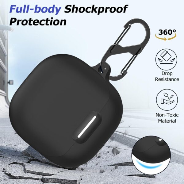 Soft Silicone Shockproof Protective Case Skin for Soundcore Liberty 4 NC Wireless Earbuds (Black)