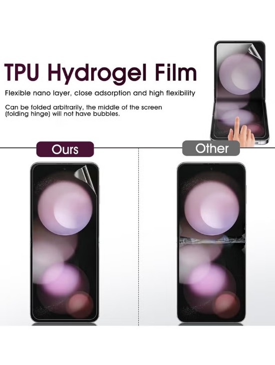 4 in 1 Screen Protector for Samsung Galaxy Z Flip 7, Inside TPU Hydrogel Film+Lens Film+ Front/Back HD Clarity Screen Protector for Samsung Galaxy Z Flip 7-6.9", Touch Sensitive, HD-Ultra Thin Soft TPU