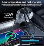 Retractable Car Charger 120W, 4 in 1 Fast Charge Car Phone Charger, Retractable Cable (31.5 inch) and 2 USB Ports Car Charger Adapter Compatible with iPhone 16/15/14/13/12 Pro Max XR,iPad,Pixel