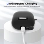 Soft Silicone Shockproof Protective Case Skin for Soundcore Liberty 4 NC Wireless Earbuds (Black)